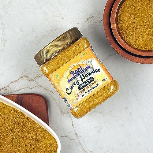 Rani Curry Powder Mild (10-Spice Authentic Indian Blend) 1lb (454g) PET Jar ~ All Natural | Salt-Free | NO Chili or Peppers | Vegan | No Colors | Gluten Friendly | NON-GMO | Kosher | Indian Origin