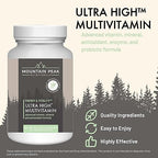 Mountain Peak Nutritionals Ultra High Multivitamin for Men & Women - with Vitamins A, B12, B6, C, D, E, Magnesium, Zinc, Folic Acid, Digestive Enzymes & Probiotics (180 Vegetarian Capsules)