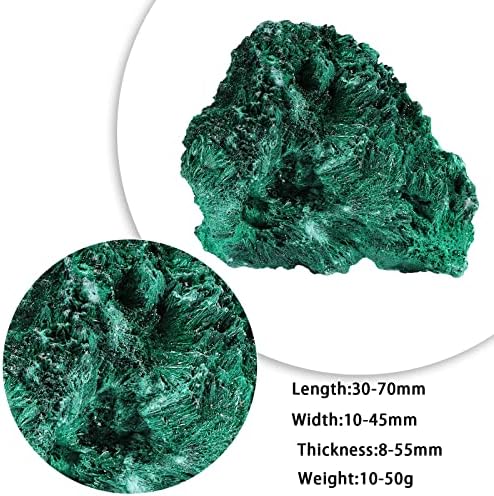 Amogeeli Natural Raw Malachite Crystal Cluster Specimen for Collection, Healing Mineral Stone Decoration for Home Office, 0.02-0.11 lb