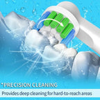 16 Pack Precision Replacement Brush Heads Compatible with Oral B Braun Electric Toothbrush. 8pcs White and 8pcs Black.