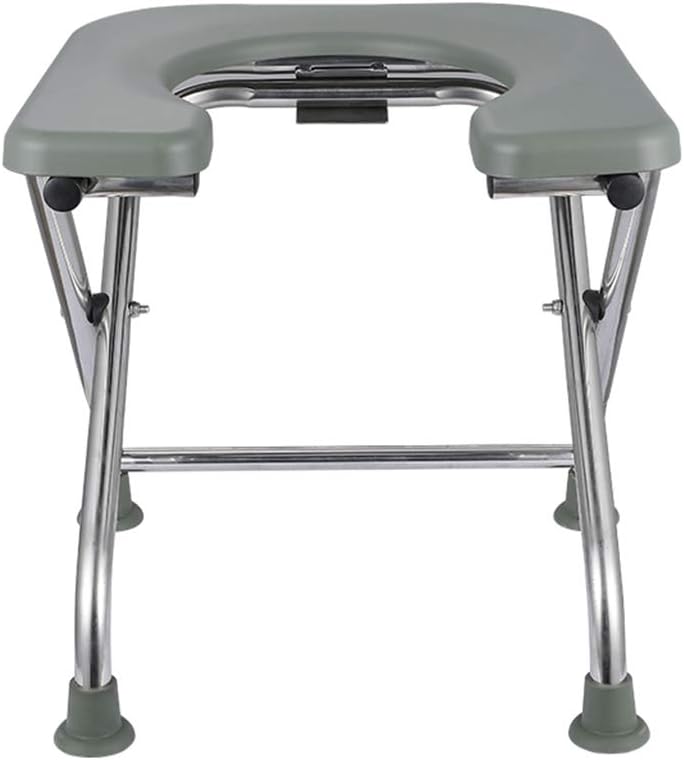 Folding Bath Toilet Chair Shower Bench Portable Bedside Commode for Adults, Handicap, Elderly with Non-Slip Leg Pad Wipe Clean Easy