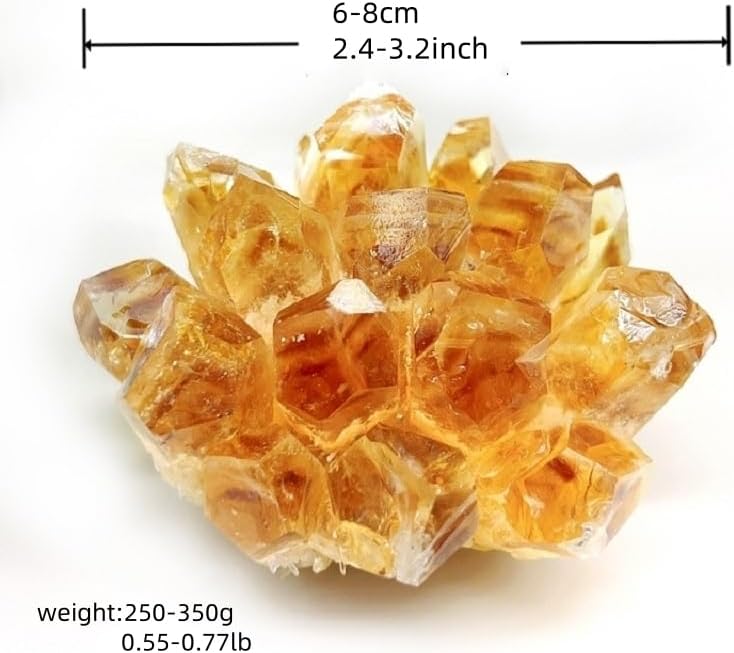 Citrine Crystal Cluster Large Quartz Crystal Formation- Large Yellow Crystal for Positive Energy Authentic Citrine Stone - Citrine Stone Crystal Clusters for Healing