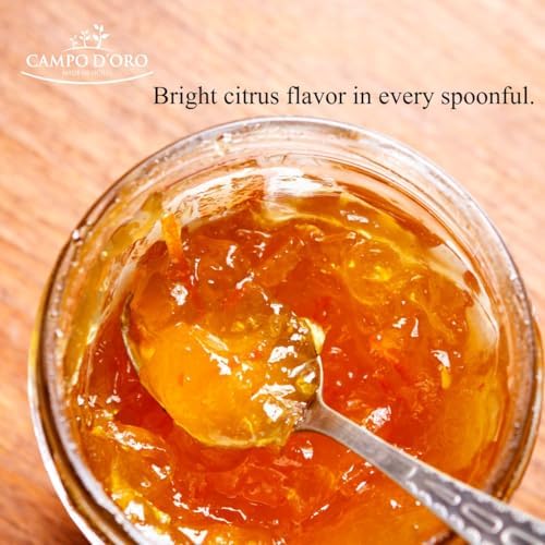 Campo D'Oro Sicilian Blood Orange Marmalade – Italian Jam – 100% Real Fruit – No Additives – Blood Orange Preserve Made from Fresh Pulp, Peels & Juice – 12 oz (340g)