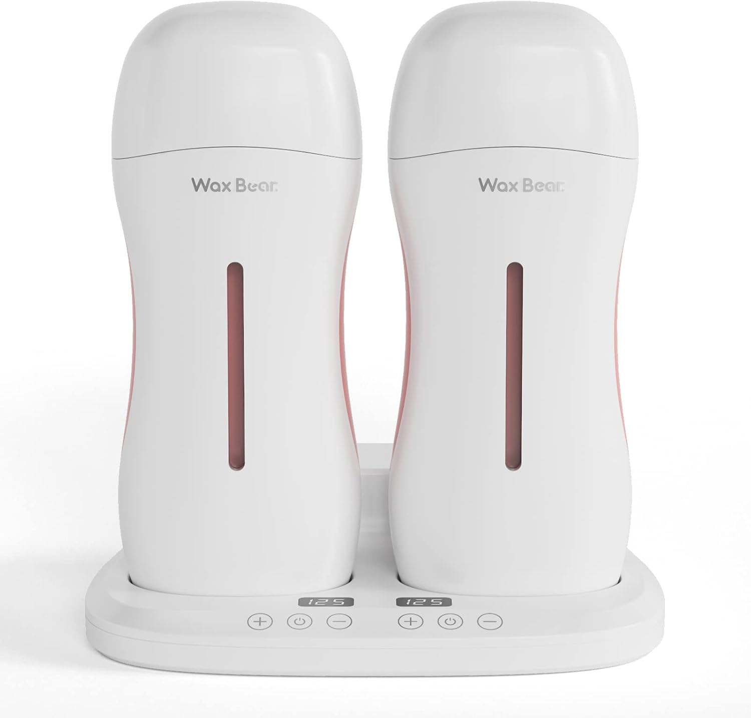 Wax Bear Roll On Wax Warmer with Double Roller for Soft Wax Cartridges, Magnetic Heating Base for Hair Removal at Home or Salon (White)