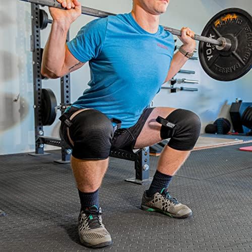 SERIOUS STEEL FITNESS Knee Sleeves, High Compression 3-Ply, Easy on and off handles to assist (Heavy, Large (14-17"))
