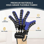 Hand Rehabilitation Robot Gloves Mobility Finger Training Equipment for Hemiplegia Stroke Cerebral Palsy Patient with USB Chargeable Left Hand (Blue Size M)