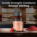 pureclinica Double Strength Cranberry Extract 10,000mg x 360 Ultra Concentrated Tablets (2 Bottles of 180) - 12 Months Supply!
