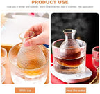 COHEALI Japanese Sake Decanter and Ice Bucket Set Glass Sake Pot with Warm and Cold Use 1pcs Japanese Style Suitable for Summer and Winter Serving Random Color
