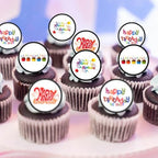 Happy Birthday Cake Toppers for Cake Decorating, Birthday Party Cupcake Toppers, Rainbow Happy Birthday Topper Cake and Cookie Decorations 24 x 4 cm / 1.5 inch UNCUT