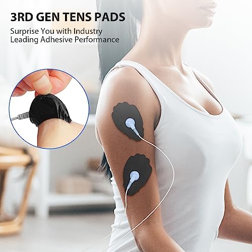 TENS Unit Electrode Pads NURSAL 20 Pack 3.5mm Snap EMS Replacement Pads for Electrotherapy Reuse More Than 30 Times, Compatible with MEDVICE,Belifu TENS Machine