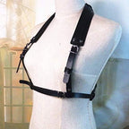 Men's Punk Faux Leather Body Chest Harness Belt with Metal O-rings Adjustable Buckle Straps Clubwear Costume