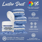 Luster Dust - Navy Blue (4g 1x Jar) | Edible Vegan Dust & Paint for Cake Decorating, Ice Cream, Desserts, Cocktails and Beverages by Bakell