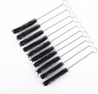yueton?Pack of 10 Black Nylon Tube Pipe Nozzle Brush Dia 10mm with Wire Loop Handle