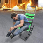 Portable Folding Stair Chair, 350lbs Capacity Emergency Evacuation Wheelchair, Track Design, Adjustable Headrest & Belts, No Assembly, Aluminum Alloy for Fire Ambulance Hospital Home (Green)