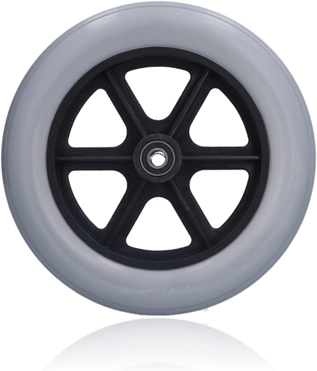 1PCS 10 Inch Wheel Replacement,Wheelchair Front Wheel Walker Caster Tire Flat Accessory Wheel Accessories with 10In Large Diameter 12MM Bearing Hole