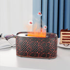 Realistic Flame Effect Humidifier - 7 Color LED Essential Oil Humidifier, Quiet for Bedroom & Office, Auto Protection, 160ML