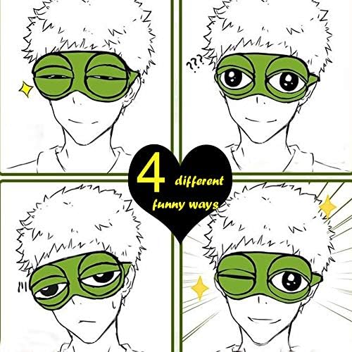 Shinywear Cute Rabbit Sleeping Eye Mask Plush Blindfold Travel Sleep Masks Super Soft Funny Eye Cover for Kids Girls and Adult (Green Frog)
