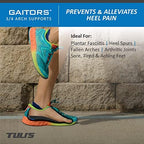 Tuli's Gaitors, 3/4 Length Premium Arch Support Insoles for Plantar Fasciitis and Fallen Arches, 1 Pair, Small