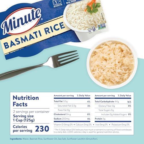 Minute Ready-to-Serve Basmati Rice, Microwavable Rice Cups, 8.8-Ounce Cups (Pack of 8)