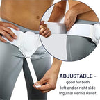 Inguinal Hernia Belt for Men,Adjustable Medical Hernia Guard Left or Right Side Waist Strap Inguinal Hernia Support for Men with Removable Compression Pads,Black
