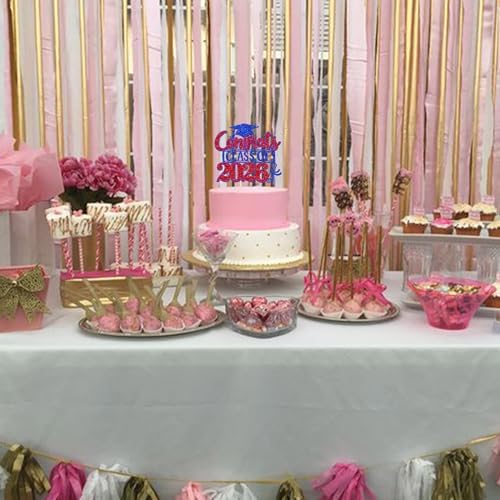 Rsstarxi 1 Pack Congrats Class of 2026 Cake Topper Glitter Congrats Class of 2026 Graduation Cap Diploma Cake Pick 2026 Graduation Theme Party Cake Decorations Red Blue