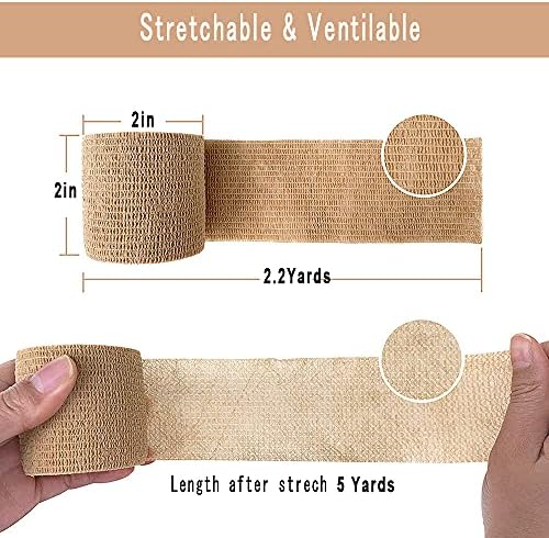 [12 Pack-2" x5Yards] MINGYUE Self Adhesive Bandage Wrap,Athletic Tape,Sports Tape,Wrist and Ankle Wrap Tape,Cohesive Bandage for Vet Tape(Pink)