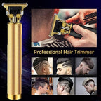 Hair Clippers for Men, Hair Trimmer T Blade Trimmer Zero Gapped Trimmer, Cordless Rechargeable Beard Trimmer Shaver Hair Cutting Kit with Ear Spoon Tool Set (Gold)