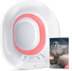 Fivona Sitz Bath for Toilet Seat Postpartum and Hemorrhoids Care - Yoni Steam Seat - Foldable Basin for Epsom Salt Soak - Portable Bidet BPA Free Temperature Resistant - Universal Fit - Pink
