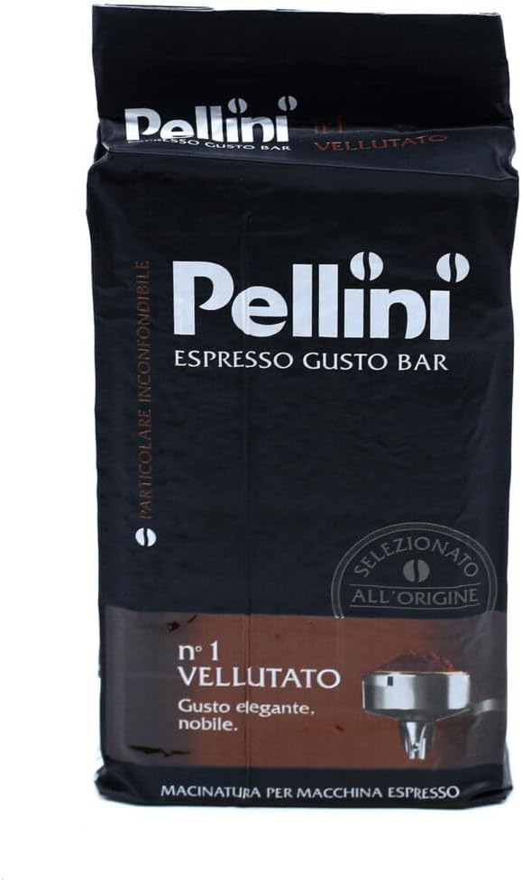 Pellini Gusto Bar Vellutato N.1, Medium Roast, Arabica and Robusta, Ground Coffee, 250gr (8.8oz)
