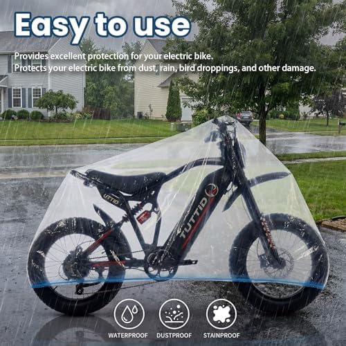 10 Pack Disposable Electric Bike Cover, Bicycle Cover Waterproof Outdoor for E-Bike, Disposable Waterproof Outdoor Bike Protector, Universal Fit for Electric Bicycles