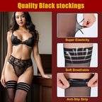 4 Pairs Fishnet Thigh High Stockings for Women Sexy Anti Slip Silicone Lace Sheer Pantyhose Over Knee Silky Fishnet Stockings