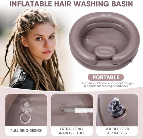 Portable Inflatable Hair Washing Basin for Bedridden - Wash Hair in Bed with Inflatable Shampoo Bowl.For Elderly,Disabled,Injured,Ideal Inflatable Sink for Locs Detox