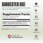 NutraBio Ashwagandha KSM-66 | Ashwaganda Herbal Supplement for Stress, Mood, & Performance | 600 MG of Clinically Studied KSM66 90 Capsules