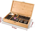 Master Massage 60-Piece Deluxe Hot Stone Set including Basalt Volcano Rocks, Marble Cold Stones, and Chakra Balancing Tools - Ultimate All-in-One Package Kit for Hot Stone Massage Therapy