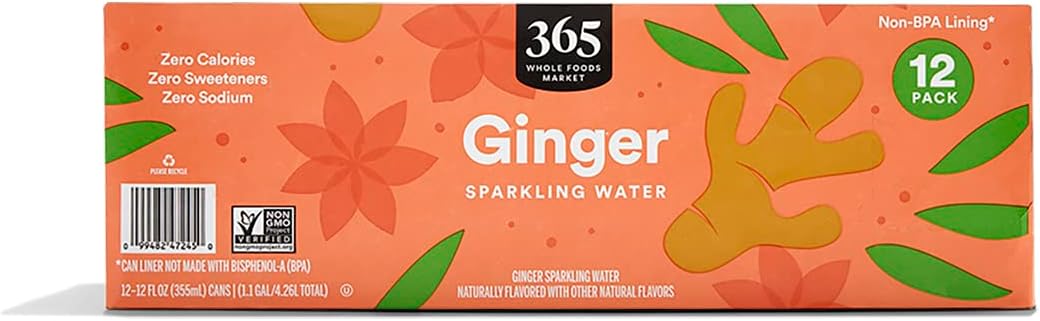 365 by Whole Foods Market, Sparkling Ginger Water 12Pk Cans, 12 Fl Oz
