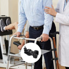 2 Pcs Cane Holder for Walker, Black Cane Holder, Universal Aaccessories for Walkers for Wheelchairs, Bicycles and Electric Vehicles, 360° Rotating Design