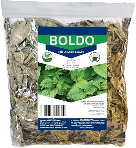 Gabio Green- Boldo Dried Leaves,(4 oz/114 Gr), whole Boldo Leaf, 100% Natural Detox, Hojas De Boldo, Peumus Boldus Herbal Tea, Boldo Tea, Packaged in The USA