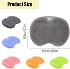 Grey Shower Foot Scrubber Mat Back Washer Exfoliating Bath Wash Pad Wall Mounted Non-Slip Suction Cup