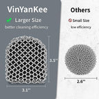 Cast Iron Scrubber with Pan Scraper, 316 Chainmail Scrubber, Upgraded Chain Mail Scrubber Sponge, Cast Iron Cleaner for Pan Skillet Wok Carbon Steel, Dutch Oven Metal Brush Cleaning Kit, Black