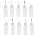AKOAK 12 Pcs Plastic Squeezable Tip Applicator Bottle,Dropper Bottles with Needle Tip Caps for Glue/Liquid/Oil,Capacity 15ml (White cap)