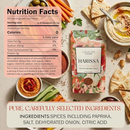 Premium Moroccan Harissa Seasoning Blend |Gluten Free Spices and Seasonings with Paprika| Salt & Dehydrated Onion, Hand-Crafted Small Batch Harissa Powder, 2 oz Cooking Spices and Seasonings