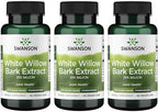 Swanson Maximum Strength White Willow Bark Extract-Promotes Joint Support & Muscle Relief-Standardized to 25% Salicin-Natural Supplement with No Stomach Irritation (60 Veggie Caps, 500mg Each) 3 Pack