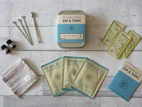 The Cocktail Box Co. Gin & Tonic Cocktail Kit - TSA-Friendly Airplane Cocktail Kit - Pack of 1