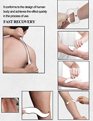 Stainless Steel Gua Sha Scraping Massage Tool Set IASTM Tools Great Soft Tissue Mobilization Tool (6 Set)