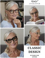 Eyekepper 4 Pack Oversized Blue Light Filter Glasses Women Computer Eyeglasses +0.00