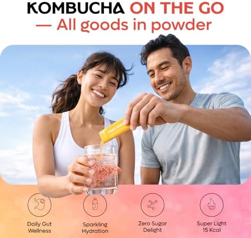 DALAMHARI Kombucha Powder Packets | Variety Pack 21T | Sparkling Probiotic Kombucha Drink for Gut Health Ade Powder Packets Soda | Kombucha Tea Flavoring Synergy with Oriental Remedy Adaptogen Superfruit Fermented Foods