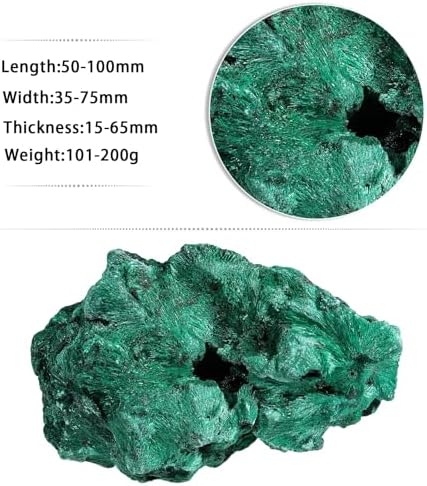 Sportmusies Natural Malachite Rough Mineral Stone Specimen Collection, Reiki Healing Crystal Cluster Decoration Home Office Meditation, 0.22-0.44 lb