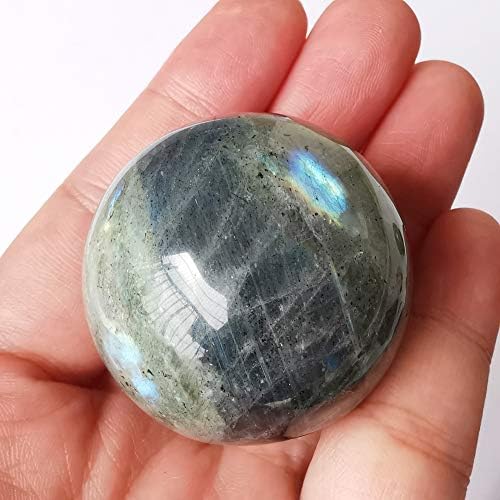 40mm Moonstone Healing Crystal Divination Sphere Sculpture Figurine Gemstone Ball,Feng Shui Chakra Aura Home Desk Decor Decorative Collection,with Wooden Stand