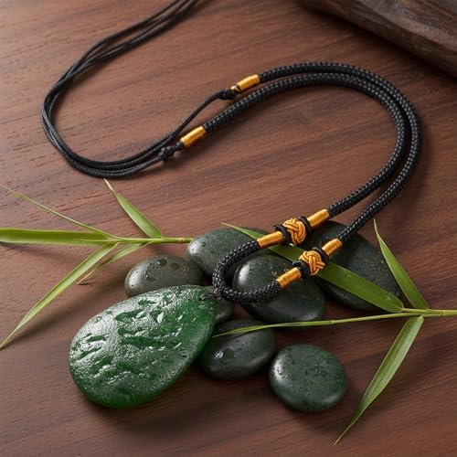 Moldavite Crystal Necklace Jewelry, Irregular Green Glass Necklace Czech Gemstone for Men Women, Unique Natural Healing Stone Meteorite Pendant, Adjustable Handmade Rope Chain, Citrine Energy Gift