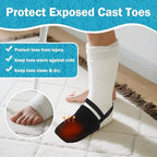 2Pcs Cast Sock Toe Cover – Shield Cast Toes, Warm & Dry | Adjustable Velcro Strap Closure, Non-Slip Bottom for Safe Walking, Foot Surgery Recovery Supplies for Men Women